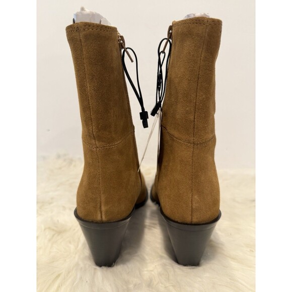 Zara Brown Split Suede Leather Cowboy Ankle Boots Pointed Toe Women US 8 EUR 39 - Picture 11 of 15